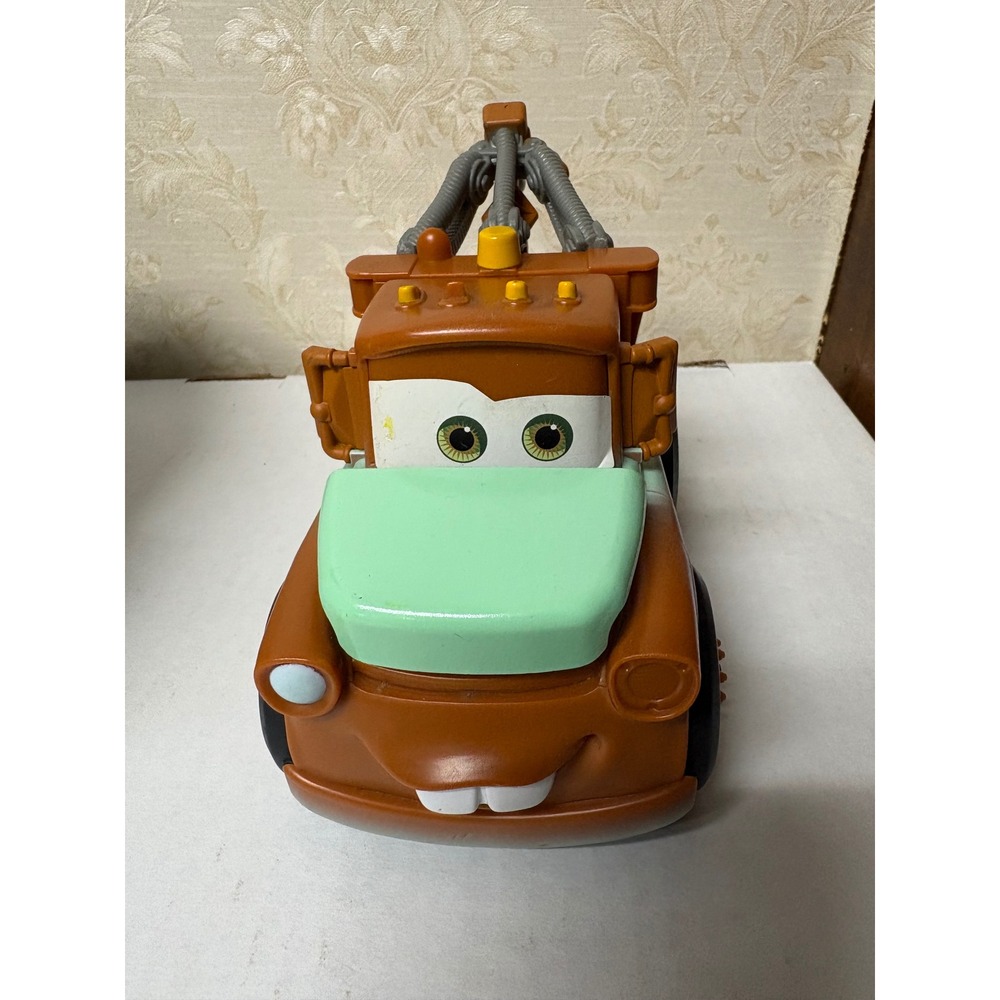 Disney Pixar Cars Tow Mater Toy Truck Radiator‎ Springs Brown Teal Pop Up Hood